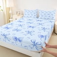 thumbnail image 3 of Feelyou Vintage Princess Bow Full Size Sheets, Blue Bowknot Theme Bed Sheets, 4 Pieces, 3 of 7