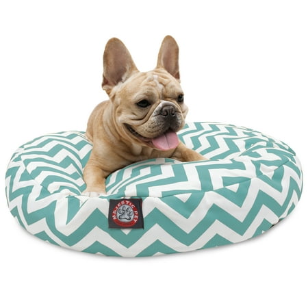UPC: 0788995506904 | Majestic Pet | Chevron Round Pet Bed For Dogs  Removable Cover  Teal  Small