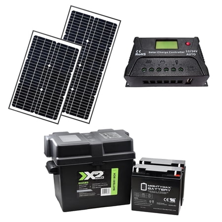 ALEKO Solar Kit for Gate Opener 50W24V Solar Panels Batteries Charge Controller