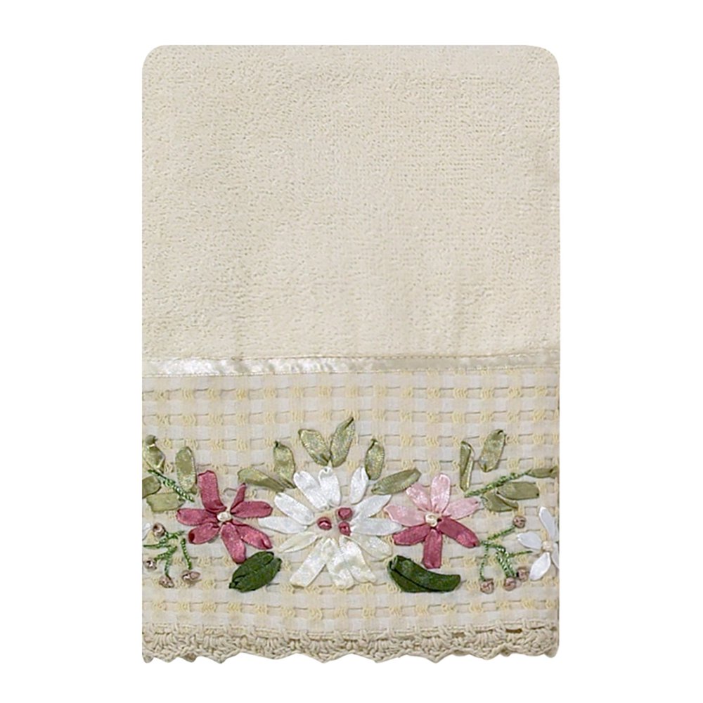 Victoria Emboidered Embroidered Hand Towel Ivory