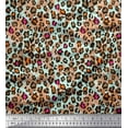 thumbnail image 1 of Soimoi Green Viscose Chiffon Fabric Leopard Animal Skin Decor Fabric Printed Yard 42 Inch Wide, 1 of 3