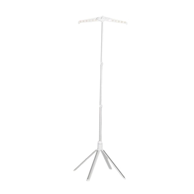 Soporte para vaporizador de ropa, soporte para exhibición de camisetas, tendedero de ropa metálico ajustable para tiendas de ropa de viaje y vestidos. Blanco