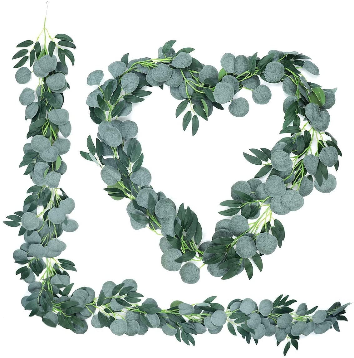 leaveforme 2PCS Artificial Eucalyptus Willow Garlands, Leaf Greenery