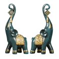 thumbnail image 4 of 2x Statues d'Éléphant Figure d'Animal pour le Bureau de Table Appartement de Décoration Rouge, 4 of 9