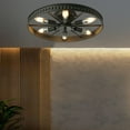 thumbnail image 3 of Industrial Wagon Wheel Ceiling Mount Light Fixtures, Rustic Ceiling Lights for Bedroom Kitchen Bathroom 110V, 3 of 10