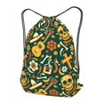 thumbnail image 3 of XMXT Waterproof Gym Bag, Undead Skeleton Print Drawstring Backpack for Men, m Green, 3 of 8