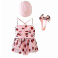 thumbnail image 3 of Girl's Swimsuits 3 Piece Swimsuits Strawberry Print Bikini Bathing Suits Multiple Sizes Available, 3 of 4