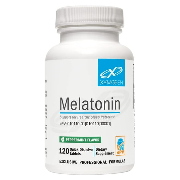 XYMOGEN Melatonin - Peppermint Lozenges - 3mg Melatonin Supplement for Nighttime, Antioxidant   Immune Support (120 Quick-Dissolve Tablets)