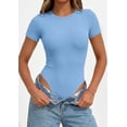 thumbnail image 6 of PRETTYGARDEN Body Suits for Womens Summer Tops Casual Short Sleeve Ribbed Fitted Basic Tee Shirts Spring Fashion Clothes, 6 of 9