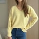 thumbnail image 5 of Suéter de cuello en V para mujer, moda Otoño Invierno, tejido, suelto, manga larga, blusa, cuello en V, suéter para mujer, 5 of 6