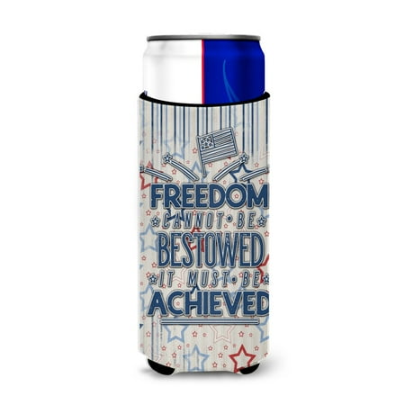 

Carolines Treasures BB5443MUK Freedom Must be Achieved Michelob Ultra Hugger for slim cans Slim Can multicolor