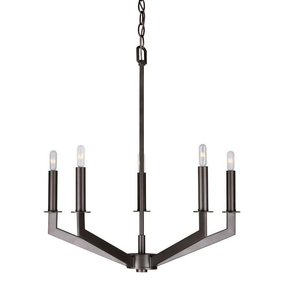 7085-05-32-Forte Lighting-Taj - 5 Light Chandelier-24.25 Inches Tall and 21.25 Inches Wide-Antique Bronze Finish    -Traditional Installation