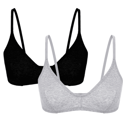 

Varsbaby Women s Cotton Wireless Bra Lightweigh Breathable Underwear 2 Pcs