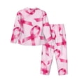 thumbnail image 2 of Bingfone Womens Pajama Sets Breast Cancer Ribbons Awareness Print,Long Sleeve Loungewear Pajamas Set-Large, 2 of 9