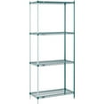 thumbnail image 2 of Nexel A12367G 12 x 36 x 74 in. Poly 4 Tier Wire Shelving Add-On Unit, Green Epoxy, 2 of 5