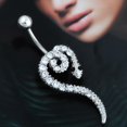 thumbnail image 3 of 1 pieza Piercing para el cuerpo, joyería, aleación de acero inoxidable, anillo brillante para el vientre con diamantes de imitación, 3 of 8