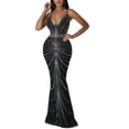 thumbnail image 1 of Vestido largo Nagfar con diamantes de imitación para fiesta de cumpleaños, ropa de club, negro, 1 of 6