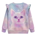 thumbnail image 6 of Yuyamidu Cat Sweatshirt Girls Size 7-8 Long Sleeve Ruffle Shoulder Crewneck Pullover Tops Y2K Cute Animal Graphic Sweatshirts Casual Fall Outfits Everyday Clothes, 6 of 8