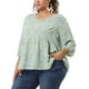 thumbnail image 1 of Blusa Floral Agnes Orinda Péplum Cuello en V Azul Claro XL, 1 of 6