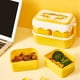thumbnail image 5 of Fiambrera de plástico microondas 2.4L – Recipiente térmico de comida a prueba de fugas con tapa, asa oculta, compartimento grande, fácil de limpiar, para oficina, libre de BPA, 5 of 9
