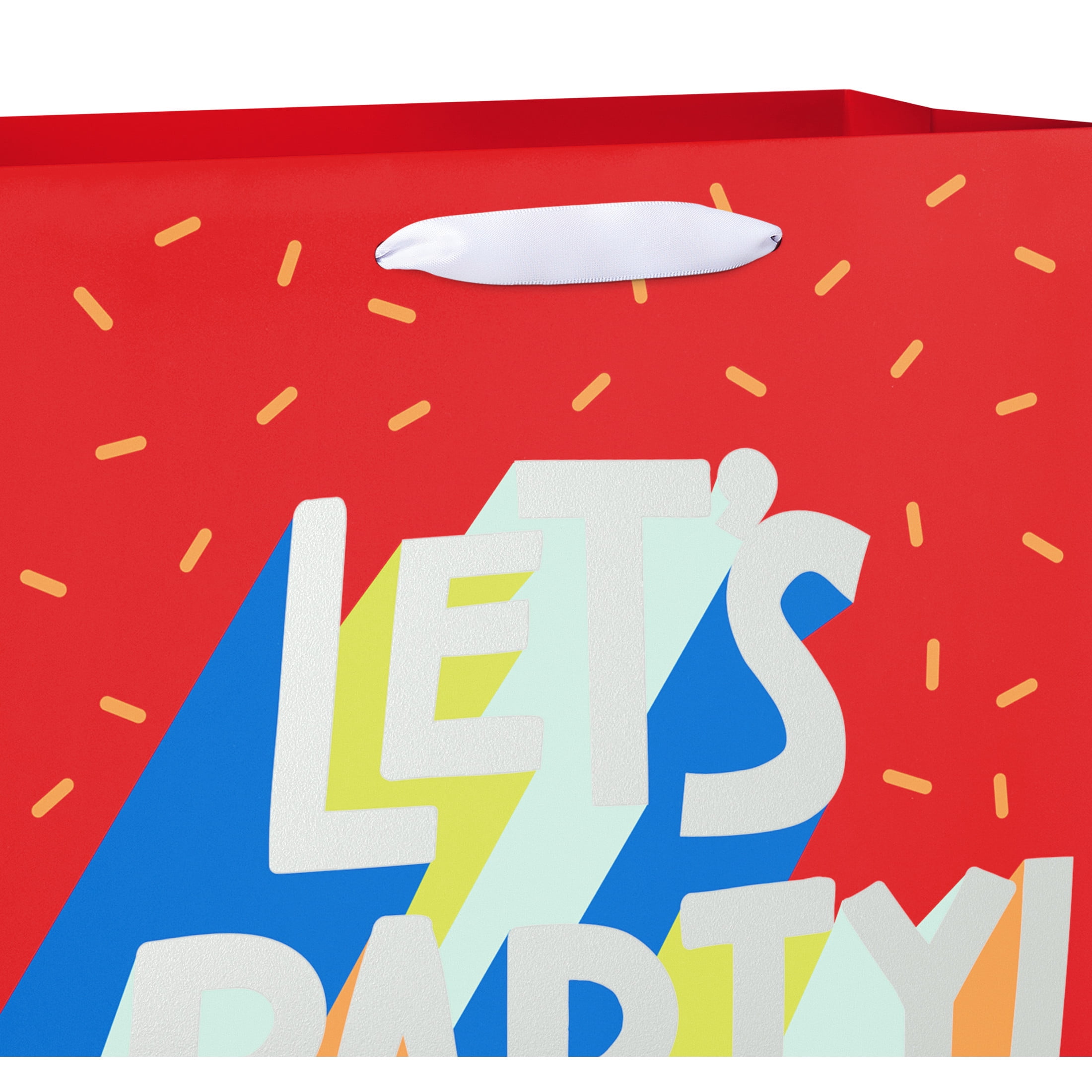 American Greetings 12.75 in. Large Red Gift Bag, Let's Party (1-Count)