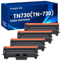 Finepix Ink TN730 Toner Cartridge Compatible for Brother TN-730 TN-760 TN760 for DCP-L2550DW MFC-L2710DW MFC-L2750DW HL-L2395DW HL-L2350DW HL-L2390DW HL-L2370DW Printer (Black, 4-Pack)