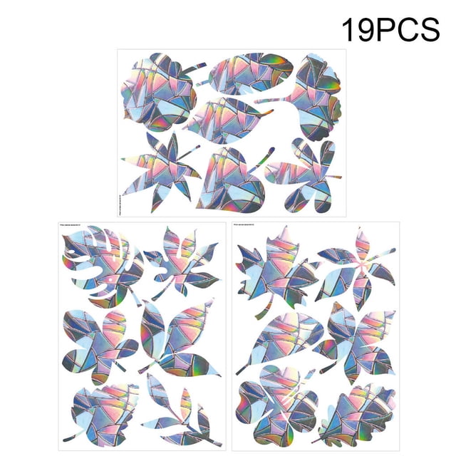 Pack of 3 Window Film Stained Leaf Reusable Removable Reusable Decorative Rainbow Glass Cling Removable Decoration Stickers Indoor Decals Office Decor