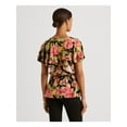 thumbnail image 2 of RALPH LAUREN Womens Black Ruffled Tie Elastic Waist Floral Flutter Sleeve Surplice Neckline Party Peplum Top XL, 2 of 4