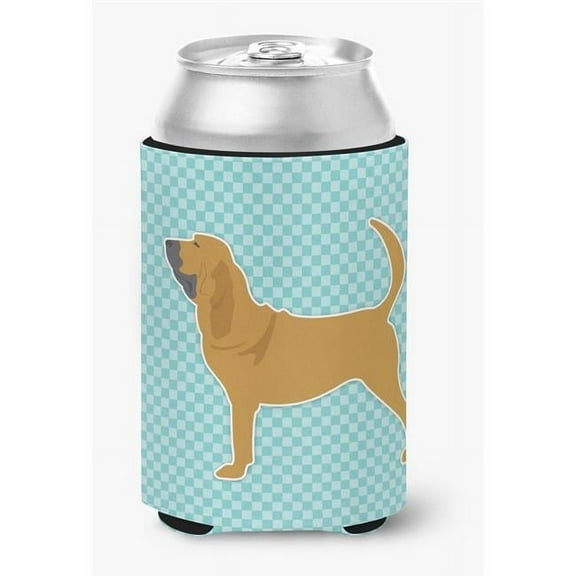 Carolines Treasures BB3684CC Bloodhound Checkerboard Blue Can or Bottle Hugger