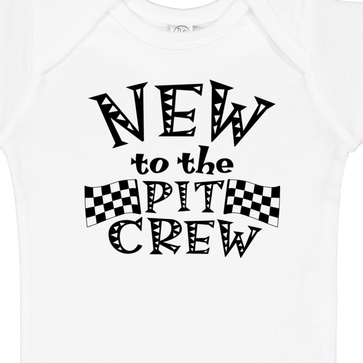 Inktastic New to the Pit Crew Racing Flags Boys or Girls Baby Bodysuit