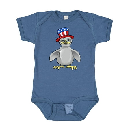 

Inktastic Cute Baby Bald Eagle with American Flag Hat Gift Baby Boy or Baby Girl Bodysuit
