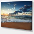 thumbnail image 2 of Designart 'Sunrise and Glowing Waves in Ocean ' Seascape Canvas Art Print, 2 of 3