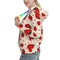 thumbnail image 2 of Wukai Red Ladybug Print Womens Hoodies Fleece Sweatshirts Long Sleeve Sweaters Pullover Fall Outfits Winter Clothes-Small, 2 of 7