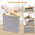 thumbnail image 4 of Lifewit Toilet Paper Storage 30L, Bamboo Toilet Paper Basket with Lid and Handle, Free Standing Toilet Paper Holder Stand, Bathroom Organizer Cabinet Container Accessories, Gray, 4 of 8