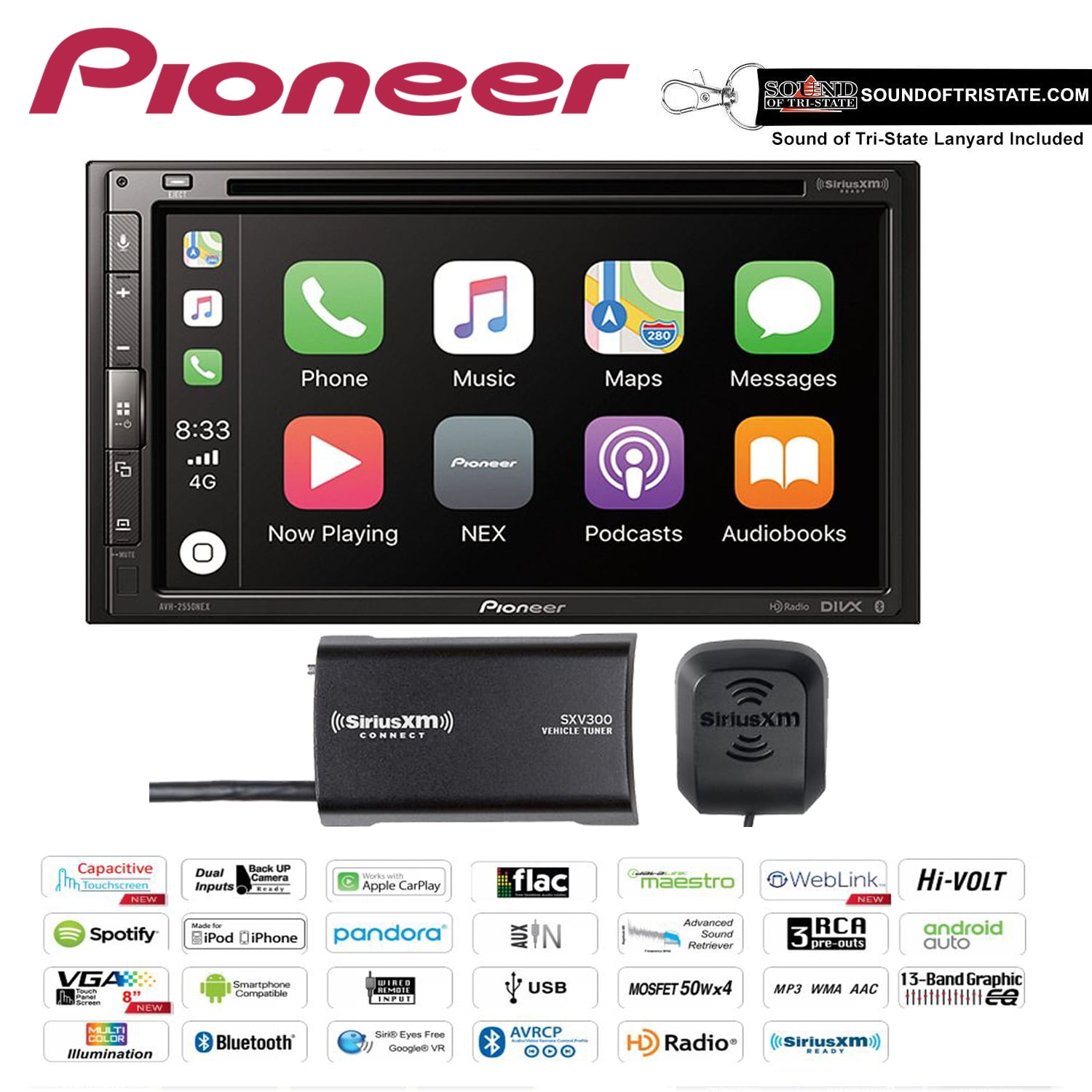 Pioneer AVH2550NEX 6.8" DVD Receiver with SiriusXM SXV300V1