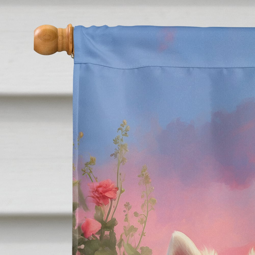 American Eskimo Two Hearts House Flag 28 in x 40 in
