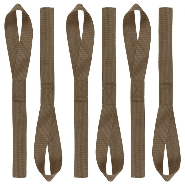 Uxcell 6Pcs Correas de Amarre de Bucle Suave 12"x1" Capacidad de Carga de 220lb Caqui