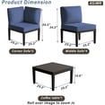 thumbnail image 4 of ASJMR 7 Piece Metal Patio Furniture Set Outdoor Sectional Sofa Set With Cushions & Coffee Table,Navy, 4 of 7