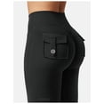 thumbnail image 4 of Flare Leggings with Pockets for Women Scrunch Workout Leggings Butt Lifting Gym Yoga Pants Work Pants Black S, 4 of 5