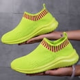 thumbnail image 4 of Womens Lightweight Knit Slip On Sneakers Breathable Non Slip Running Shoes Comfortable Mesh Non Slip Casual Walking Shoe Green Size 9, 4 of 6