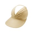 thumbnail image 2 of Chanana Women's UPF 50+ Sun Visor Hat, Twisted Design Wide Brim UV Protection Ponytail Cap, Lightweight Foldable Beach Hat for Golf Hiking Outdoor Activities Sport, Beige, 2 of 7
