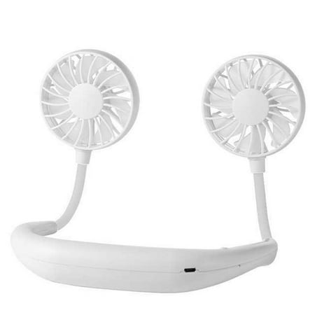 

Portable USB Rechargeable Neckband Lazy Neck Hanging Dual Cooling Mini Fan