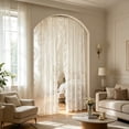 thumbnail image 6 of Dongrere 1 Panel Vintage Floral Lace Sheer Window Curtain Rod Pocket Light Filtering Drape for Bedroom Living Room Decor, 55.1x39.4 Inch, White, 6 of 6