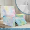 thumbnail image 2 of SCRAWLGOD Colorful Tie-Dye Print Recliner Chair Covers Stretch Slipcovers for Recliner 4-Piece Washable Recliner Protector 1 Seat Sofa Cover Furniture Protector with Pocket, 2 of 7