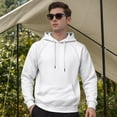 thumbnail image 2 of TOWED22 Men's Fleece Pullover Hoodie Loose Fit Soft Hooded Sweatshirt With Pockets(White,L), 2 of 9