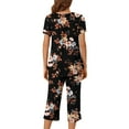 thumbnail image 7 of Tnhcen Women's Summer Floral Print Henley Sleepwear Set - Button-Up Short Sleeve Top Capri Pants with Side Pockets Stretchy Pajamas Set Loungewear (S-3XL), 7 of 7
