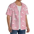 thumbnail image 2 of Kdxio Men'S Hawaiian Shirt For Men Short Sleeve Shirt Pink Flamingos And Flowers Summer Casual Holiday Beach Button Down T-Shirts, 2 of 5