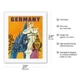 thumbnail image 2 of Germany - Goose-Man Fountain Nuremberg - Vintage Airline Travel Poster by David Klein c.1960s - Fine Art Rolled Canvas Print 16in x 20in, 2 of 4