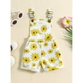 thumbnail image 2 of Bagilaanoe Toddler Baby Girl Jumpsuit Shorts Sleeveless Floral Print Romper Overalls 12M 18M 2T 3T 4T 5T Kids Short Pants Summer Clothes, 2 of 7
