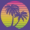thumbnail image 2 of Palm Trees Sunset - Summer Vacation Tropical Beach Tank Top - 3X-Large - Purple, 2 of 5